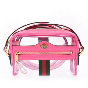 GUCCI Ophidia Clear Crossbody Bag Pink Vinyl Shoulder